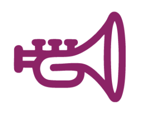 Lila ikon i form av en trumpet